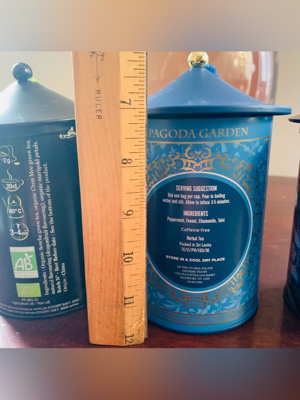 Lot of 3 Pagoda Metal Tea Tins - Picture 9 of 12